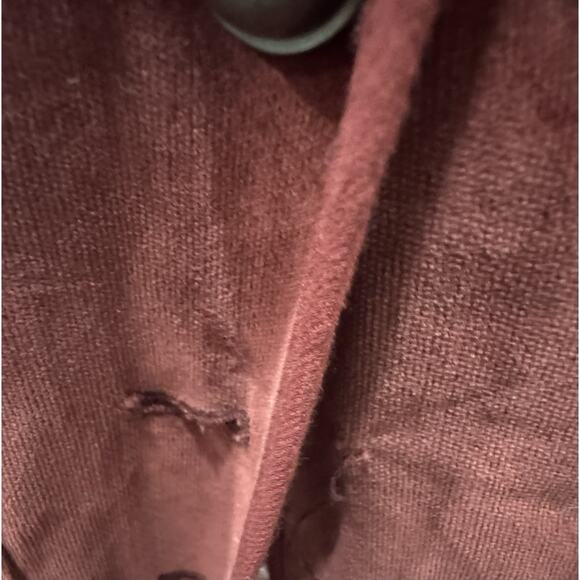 Corduroy Blazer Jacket Burgundy Fitted Career Casual Button Up - Picture 4 of 6